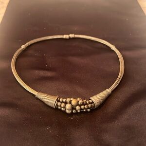 Vintage gun metal choker - cool unique design 15”